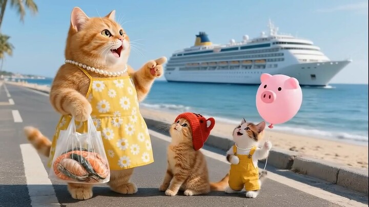Tiny Captains, Big Dreams! 🐱 Building a Giant LEGO Ship Together 🚢✨ | Original Animation