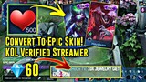 How to Convert The Hearts Into Epic skin - By Watching KOL Verified Streamer - Convert into Skins ML