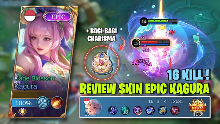 16 KILL ! Review skin epic gratis Kagura malah panen kill. btw, untuk bagi-bagi charisma ada di yt !