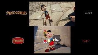 Pinocchio (1940/2022) side-by-side comparison