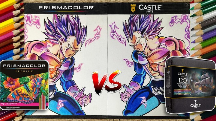 Prismacolor Premier VS Castle Arts Color Pencil | Drawing Vegeta Hakaishin / God of Destruction Form