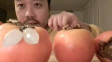 ASMR Eating Japanese fruit "Kaki" PERSIMMON