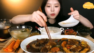 Miến sườn bò kho, chả cá sốt ăn với cơm 7 #amthuc