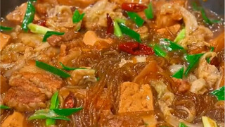 Braised pork with glass noodles—perfect for winter! "Food Sharing" Can't resist the temptation of de