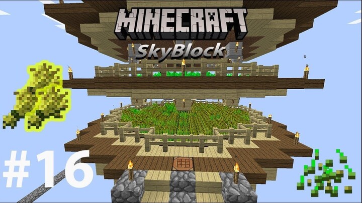 Minecraft Skyblock #16 Automatic Wheat Farms - Máy farms lúa mì tự động