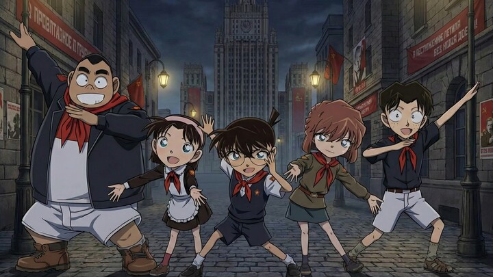 Melodi utama Detective Conan bergaya Soviet