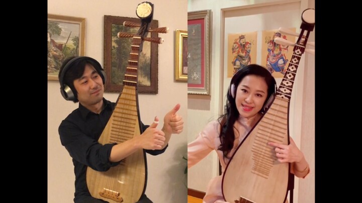 Lute play of "Liuyang River" was remixed by Liu Yiqing and a girl 