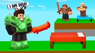 SOLO MODE on Duos!! in Roblox BedWars