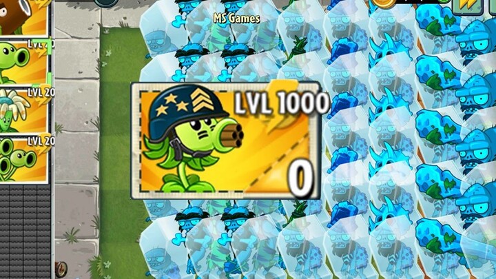 PvZ 2挑战 - 所有植物最高等级对战40只冰冻侏罗纪沼泽巨人僵尸