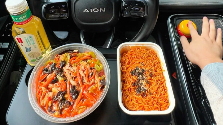 Rice bowl + turkey noodles + crispy snacks = awesome