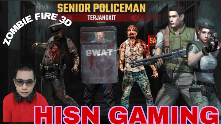 game zombie fire 3D,  melawan para police  menggunakan perisai SwAT