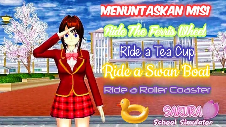 Menuntaskan misi ride the ferris wheel || ride a tea cup || ride a swan boat | ride a roller coaster