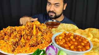 MUTTON PAYA BIRYANI, CHOLE MASALA, SOFT LUCHI/ PURI, GRAVY, SALAD MUKBANG ASMR EATING SHOW ||