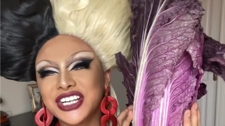 Tasting purple napa cabbage