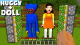 I can COMBINE SQUID GAME DOLL and HUGGY WUGGY in Minecraft! Scary Minecraft Movie Gameplay