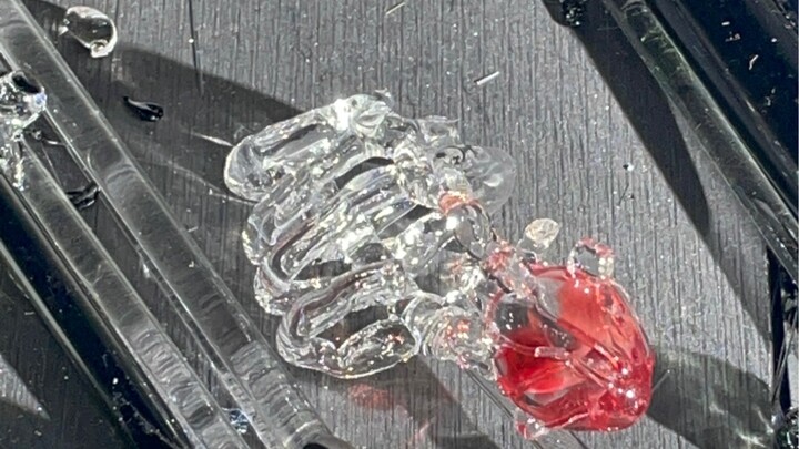 What would a skull and heart made of glass look like?