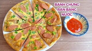 Cách làm BÁNH CHƯNG RÁN NƯỚC LỌC giòn rụm vàng ươm - PIZZA BÁNH CHƯNG - Tú Lê Miền Tây