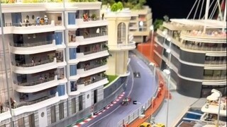 F1摩纳哥大奖赛场地的微缩模型，视频随便暂停一下，都要被各个细节的精巧程度震撼