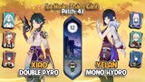 C0 Xiao Double Pyro & C0 Yelan Mono Hydro | La Hoàn Thâm Cảnh Tầng 12 | Genshin Impact 4.1