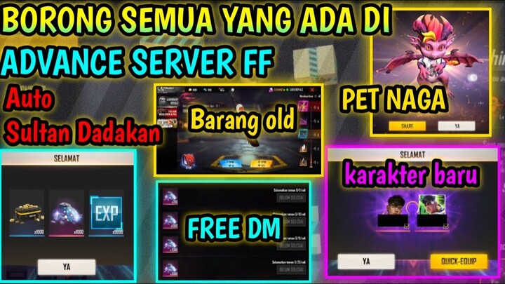 BORONG SEMUA YANG ADA DI ADVANCE SERVER FREE FIRE