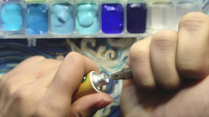 [Painting]Funny moment of struggling to open gouache tube