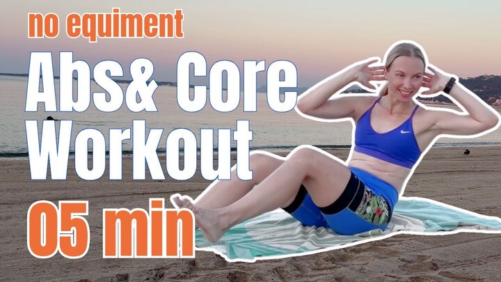 5 MIN ABS WORKOUT | Quick Beach Core Finisher (Music Only, No Equipment)