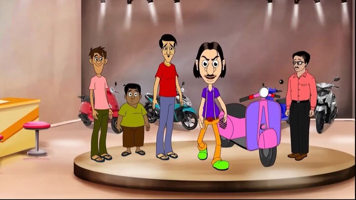 Gulte mama: Scooter Kena (Episode-101) স্কুটার কেনা। Bangla Cartoon/Anime