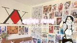 room makeover: manga wall, anime posters & hxh logo wall diy💫