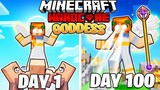 I Survived 100 DAYS as a GODDESS in HARDCORE Minecraft!