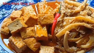 Đậu hủ kho nấm bào ngư món chay ngon cho mọi nhà