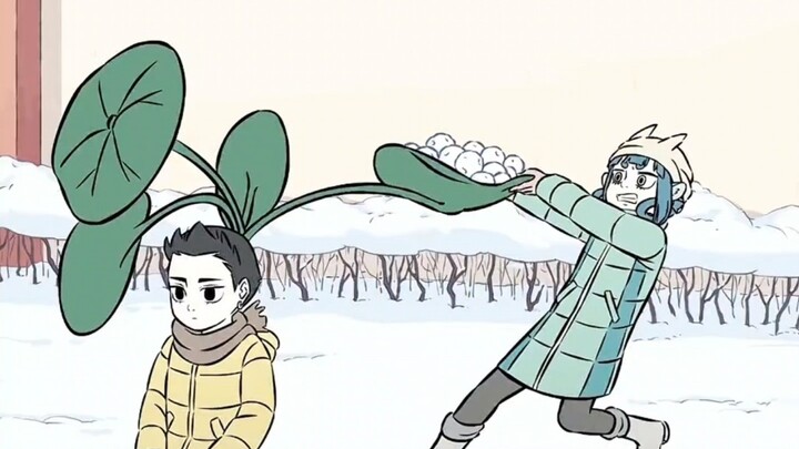 哪吒打雪仗把大士房子都打烂了