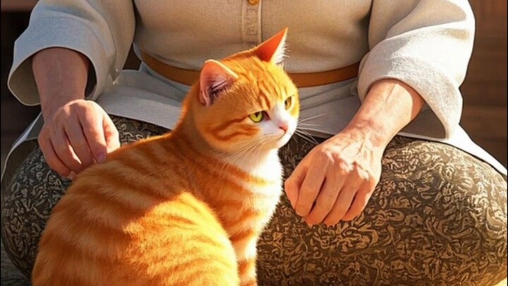 Nenek dan kucing oyen