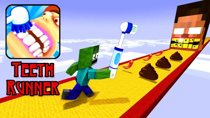 Monster School : TEETH RUNNER CHALLENGE - Minecraft Animation