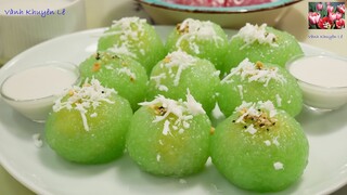 BÁNH BỘT BÁNG - CHÈ BỘT BÁNG - Bí quyết nhồi Bột KHÔNG DÍNH TAY - Tapioca pearl cake by Vanh Khuyen