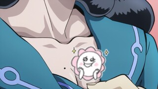 Guess the animation from the picture. Whose breasts are these? What is she doing? Whose hand is this