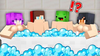 ZOEY and aphmau Pranked JJ and MIKEY in bathroom Cash and Nico in Minecraft Challenge - Maizen