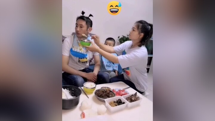 Khi bé biếng ăn... 😁😁😁funny hài giadinh biếng_ăn family