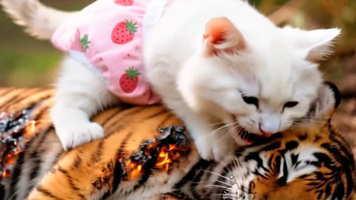 ลูกแมวซนถูกเสือลงโทษ