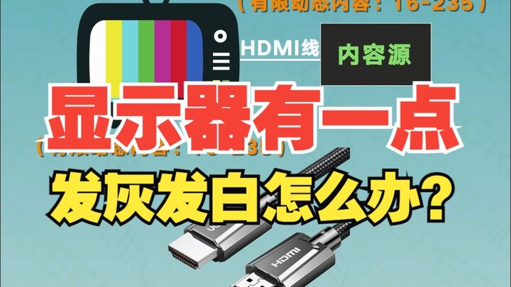 为什么显示器用HDMI会有一点画面发灰发白？【绿联】