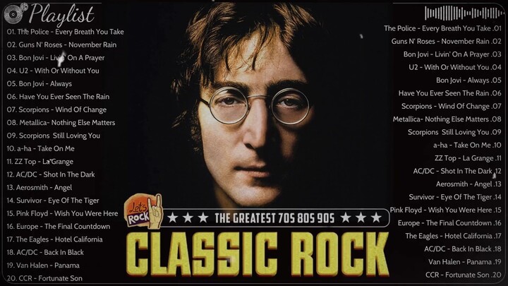 Top 100 Classic Rock Songs Of All Time - Pink Floyd, Eagles, Queen, Def Leppard