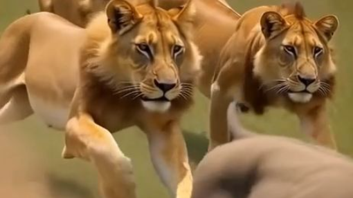 狮群追捕疣猪！非洲草原上的生死追逐 🦁🐗🔥
