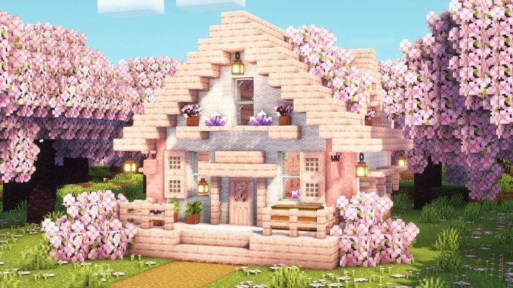 [Minecraft] Beginner’s Cherry Blossom Cottage