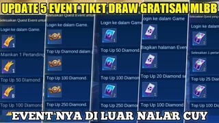 5 EVENT TIKET DRAW MLBB!! EXORCIST 2, STAR WARS, SAINT SEIYA, DOUBLE 11 LOTTERY, STARLIGHT FEST