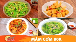 Mâm cơm gia đình 80K siêu tiết kiệm mà ngon hết ý