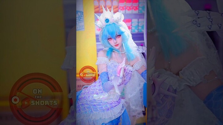 Mermaid Bride So Cute ❤️ Egg Waffle Party Cosplay 🩵 Eggy Party Cosplay #shorts