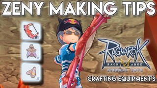 CRAFTING EQUIPMENT'S TO MAKE ZENY, MONEY MAKING TIPS - RAGNAROK MOBILE SEA