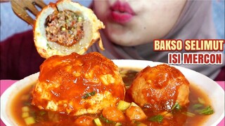 ASMR BAKSO SELIMUT ISI MERCON PEDAS GILA | ULUL ASMR MUKBANG INDONESIA