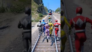 GTA V: THOMAS THE TRAIN VS POWER RANGERS MOVIE 2023 #shorts #trains