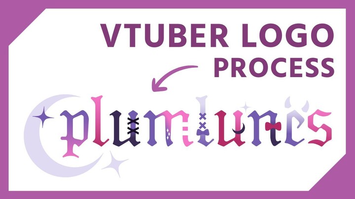 Vtuber Logo process making ✧ Plumlunes【Timelapse】