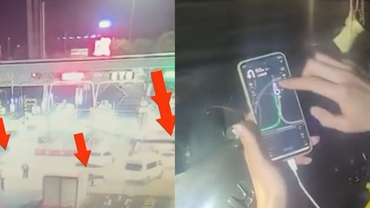 Puluhan mobil secara kolektif berputar-putar di tol tol, dan polisi lalu lintas tercengang saat meng